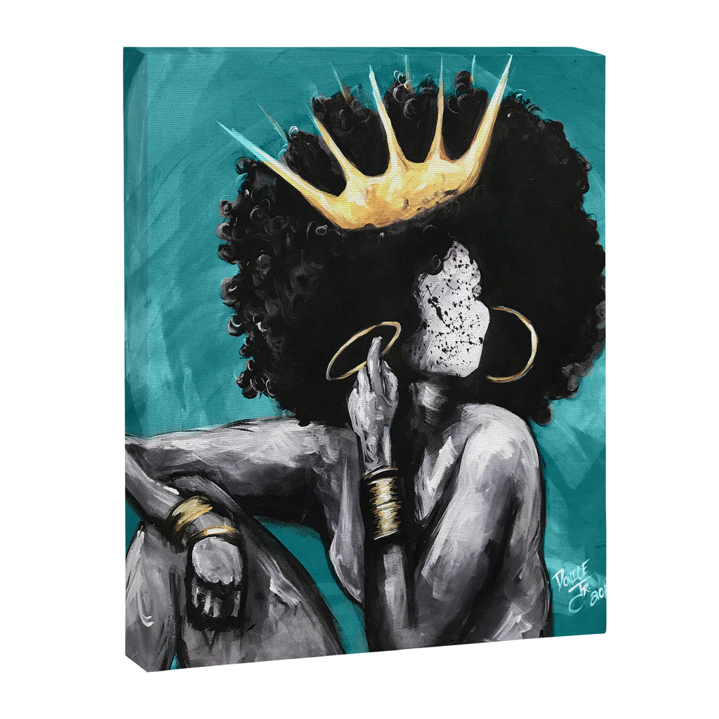Naturally Queen VI  TEAL Canvas Print Gallery Image 6