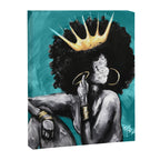 Naturally Queen VI  TEAL Canvas Print Gallery Image 6