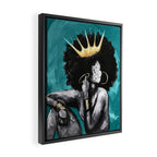 Naturally Queen VI  TEAL Framed Canvas Print Gallery Image 2