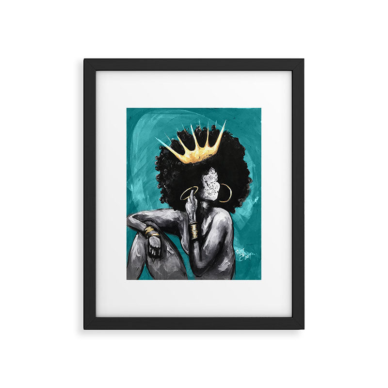 Naturally Queen VI  TEAL Framed Art Print Gallery Image 5