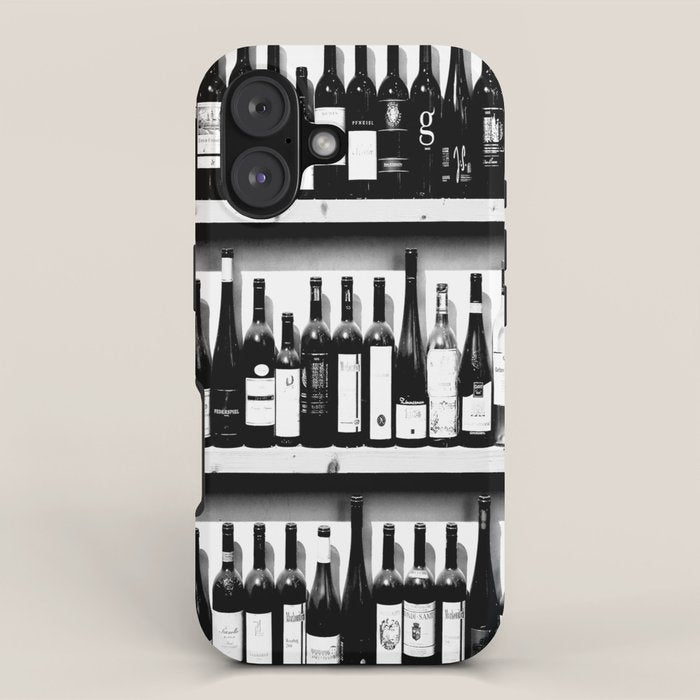Wine Bottles in Black And White #decor #society6 #buyart iPhone Case Gallery Image 1