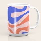 Mod Swirl Retro Abstract Pattern Pink Orange Bright Blue Coffee Mug Gallery Image 2
