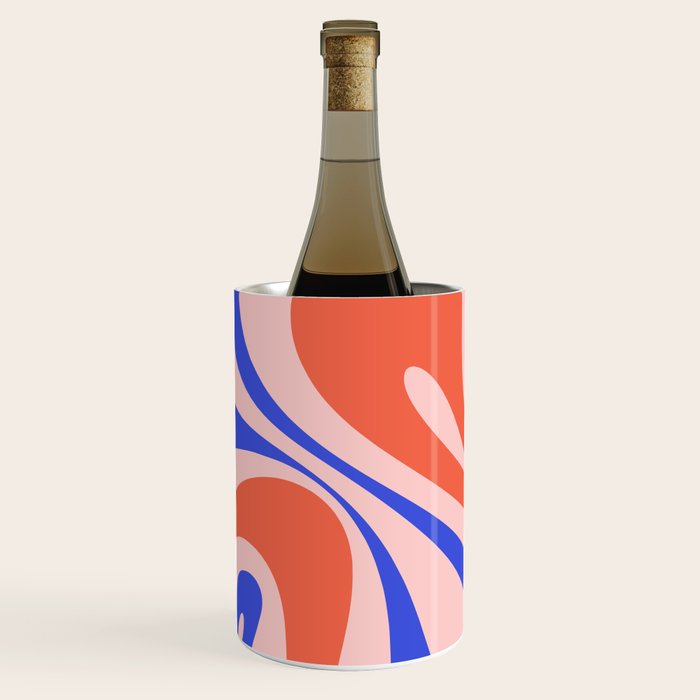 Mod Swirl Retro Abstract Pattern Pink Orange Bright Blue Wine Chiller Gallery Image 2