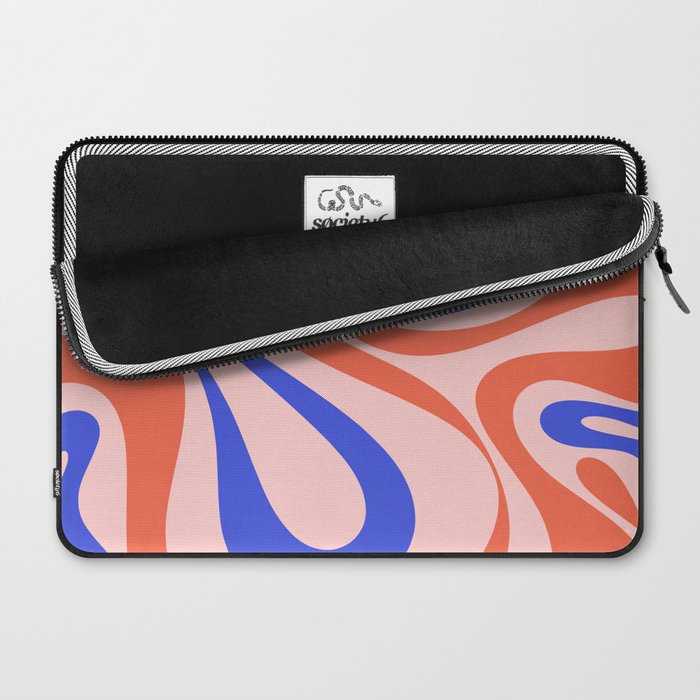 Mod Swirl Retro Abstract Pattern Pink Orange Bright Blue Laptop Sleeve Gallery Image 2