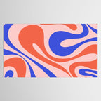 Mod Swirl Retro Abstract Pattern Pink Orange Bright Blue Tablecloth Gallery Image 2