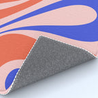 Mod Swirl Retro Abstract Pattern Pink Orange Bright Blue Rug Gallery Image 4