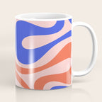 Mod Swirl Retro Abstract Pattern Pink Orange Bright Blue Coffee Mug Gallery Image 1