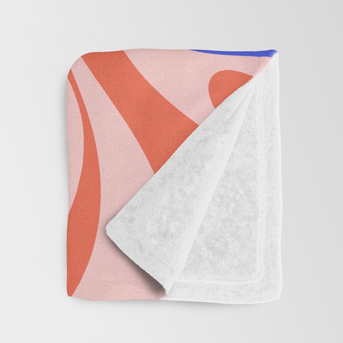 Mod Swirl Retro Abstract Pattern Pink Orange Bright Blue Throw Blanket Gallery Image 3