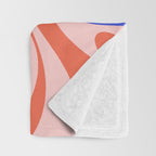Mod Swirl Retro Abstract Pattern Pink Orange Bright Blue Throw Blanket Gallery Image 3