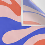 Mod Swirl Retro Abstract Pattern Pink Orange Bright Blue Wall Tapestry Gallery Image 3
