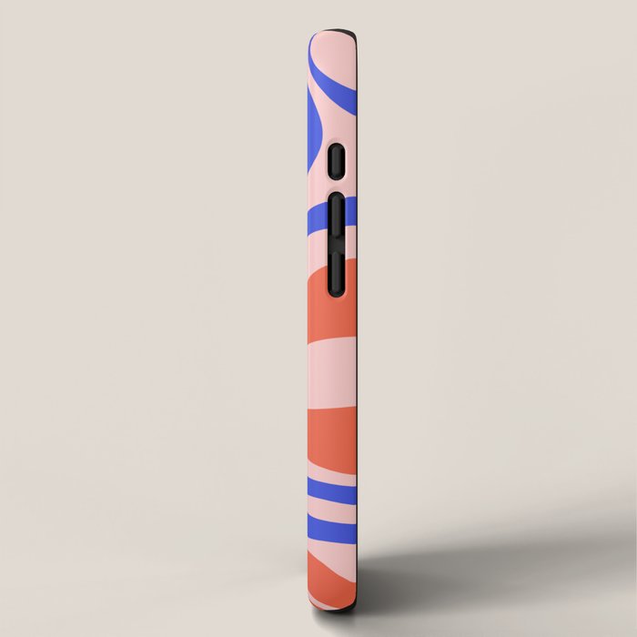 Mod Swirl Retro Abstract Pattern Pink Orange Bright Blue iPhone Case Gallery Image 2