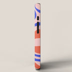 Mod Swirl Retro Abstract Pattern Pink Orange Bright Blue iPhone Case Gallery Image 2