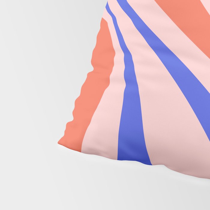 Mod Swirl Retro Abstract Pattern Pink Orange Bright Blue Pillow Sham Gallery Image 4