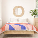 Mod Swirl Retro Abstract Pattern Pink Orange Bright Blue Duvet Cover Gallery Image 3