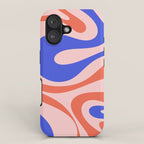 Mod Swirl Retro Abstract Pattern Pink Orange Bright Blue iPhone Case Gallery Image 1
