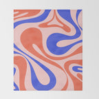 Mod Swirl Retro Abstract Pattern Pink Orange Bright Blue Throw Blanket Gallery Image 2