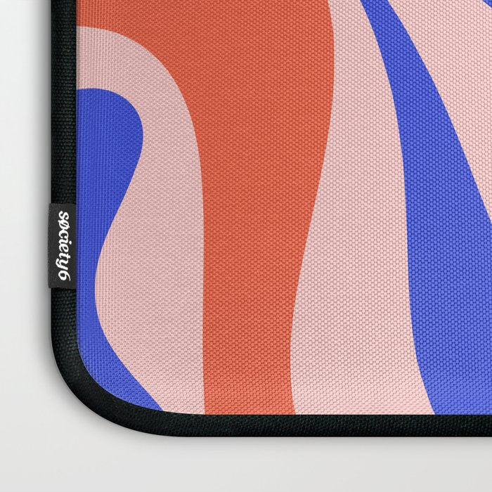 Mod Swirl Retro Abstract Pattern Pink Orange Bright Blue Laptop Sleeve Gallery Image 3