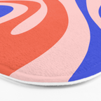 Mod Swirl Retro Abstract Pattern Pink Orange Bright Blue Bath Mat Gallery Image 3