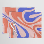 Mod Swirl Retro Abstract Pattern Pink Orange Bright Blue Placemat Gallery Image 1