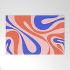 Mod Swirl Retro Abstract Pattern Pink Orange Bright Blue Welcome Mat Gallery Image 1