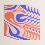 Mod Swirl Retro Abstract Pattern Pink Orange Bright Blue Wrapping Paper Gallery Image 3