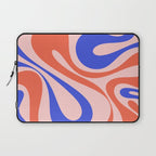 Mod Swirl Retro Abstract Pattern Pink Orange Bright Blue Laptop Sleeve Gallery Image 1
