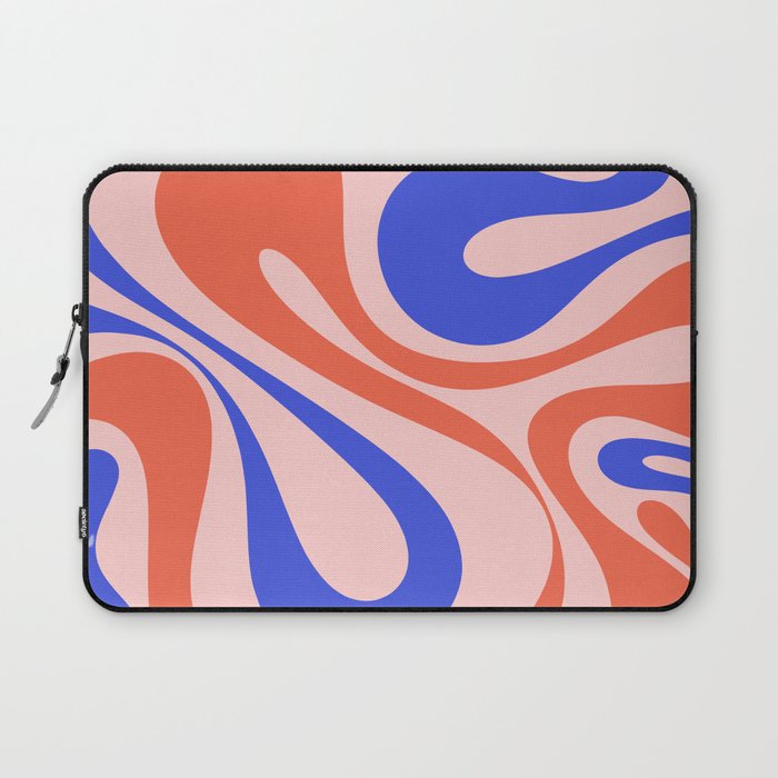 Mod Swirl Retro Abstract Pattern Pink Orange Bright Blue Laptop Sleeve Gallery Image 1