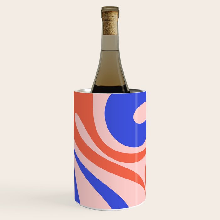 Mod Swirl Retro Abstract Pattern Pink Orange Bright Blue Wine Chiller Gallery Image 1