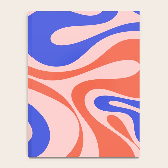Mod Swirl Retro Abstract Pattern Pink Orange Bright Blue Notebook Gallery Image 4