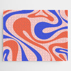 Mod Swirl Retro Abstract Pattern Pink Orange Bright Blue Jigsaw Puzzle Gallery Image 1