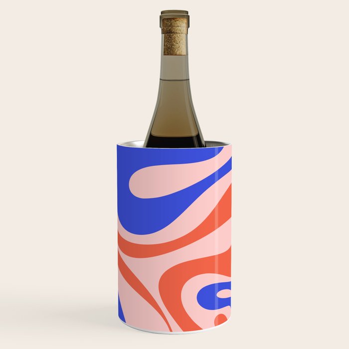 Mod Swirl Retro Abstract Pattern Pink Orange Bright Blue Wine Chiller Gallery Image 3