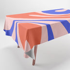 Mod Swirl Retro Abstract Pattern Pink Orange Bright Blue Tablecloth Gallery Image 1