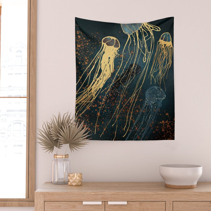 Metallic Jellyfish Wall Tapestry Gallery Image 2