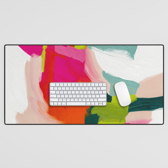 abstract pink art Desk Mat Gallery Image 1