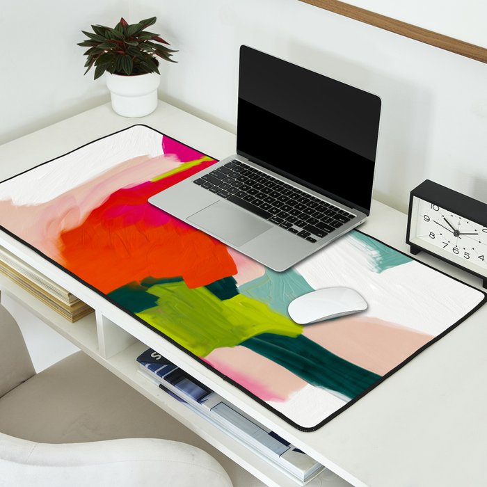 abstract pink art Desk Mat Gallery Image 2