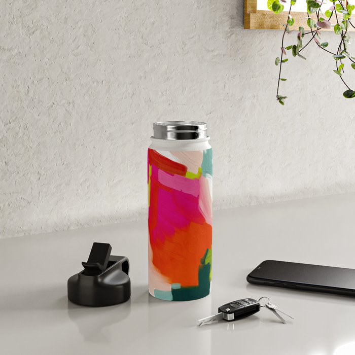 abstract pink art Water Bottle Gallery Image 4