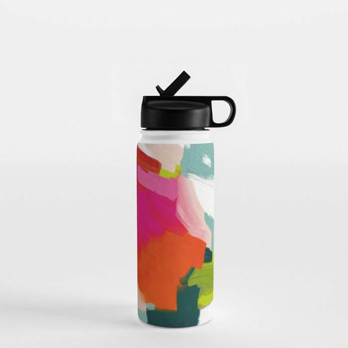 abstract pink art Water Bottle Gallery Image 1