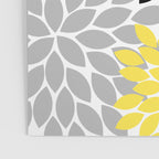 Yellow Black Gray Flower Burst Floral Pattern Poster Gallery Image 3