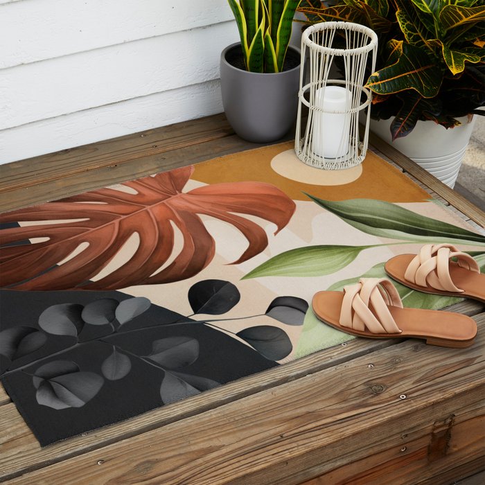 Abstract Tropical Art 20 Outdoor Rug Gallery Image 2