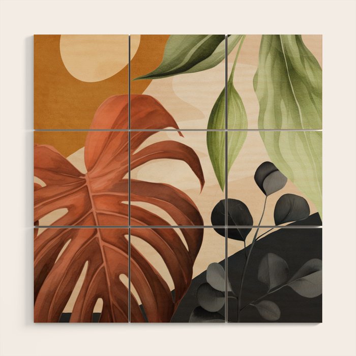 Abstract Tropical Art 20 Wood Wall Art Gallery Image 1
