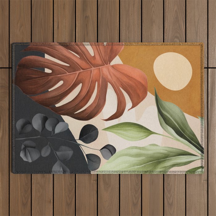 Abstract Tropical Art 20 Outdoor Rug Gallery Image 1