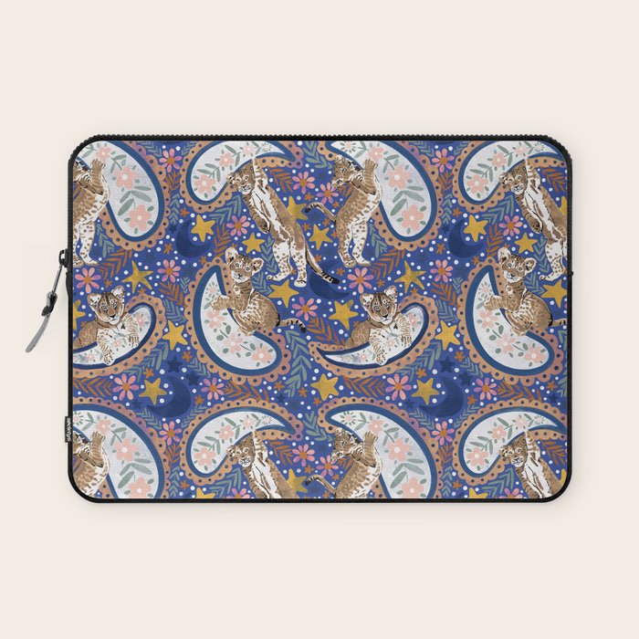 Leopard Cubs Starry Night Laptop Sleeve Gallery Image 1