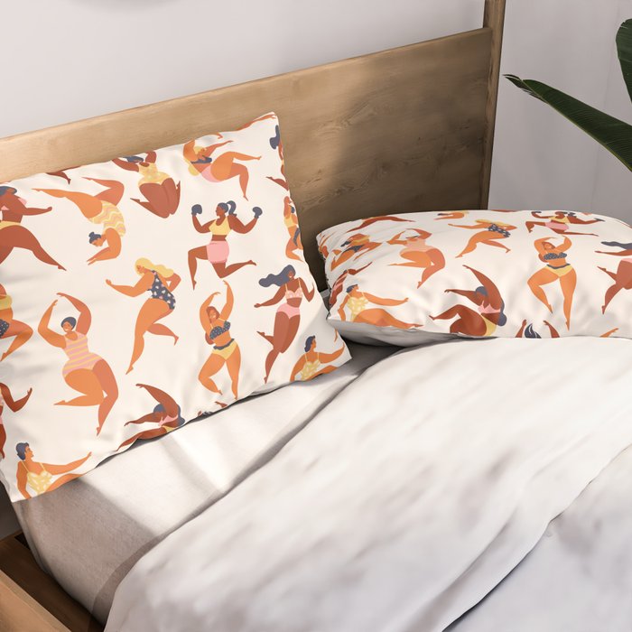 Body Positive. Women in summer swimsuits Pillow Sham Gallery Image 2
