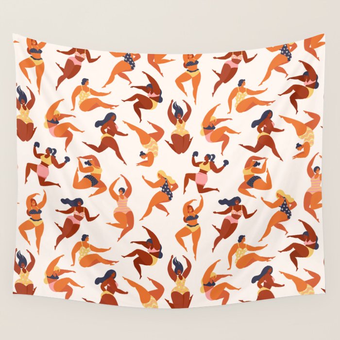 Body Positive. Women in summer swimsuits Wall Tapestry Gallery Image 4