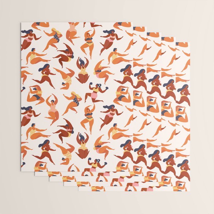 Body Positive. Women in summer swimsuits Wrapping Paper Gallery Image 3