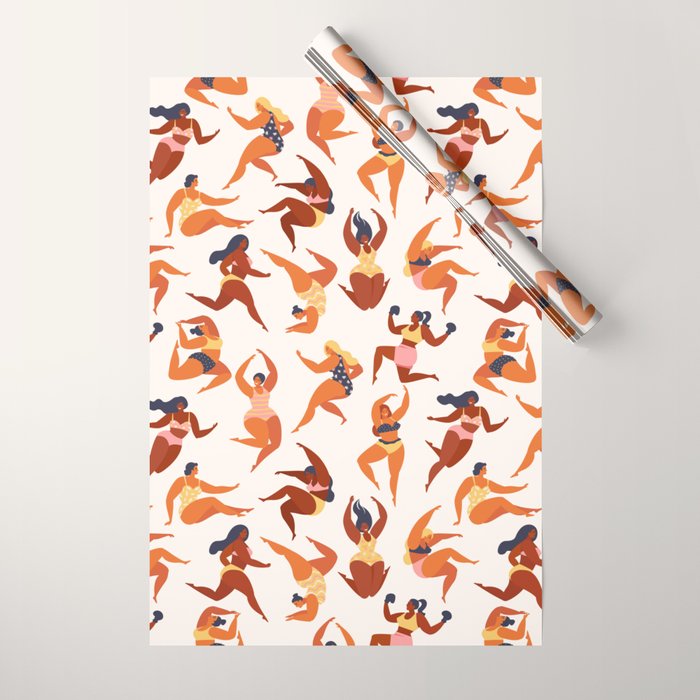 Body Positive. Women in summer swimsuits Wrapping Paper Gallery Image 1