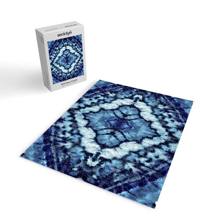 Tie Dye Linen Ikat Jigsaw Puzzle Gallery Image 2
