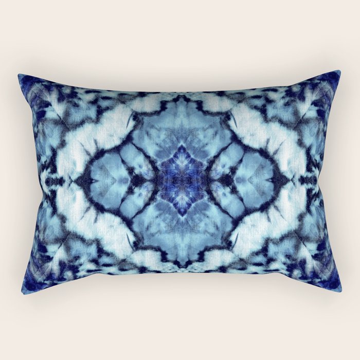 Tie Dye Linen Ikat Rectangular Pillow Gallery Image 1