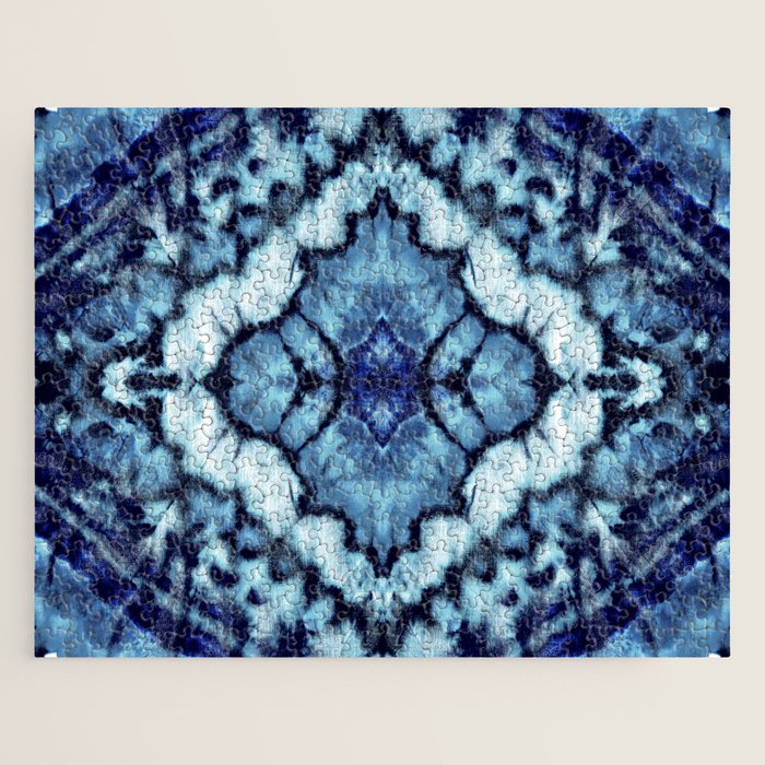 Tie Dye Linen Ikat Jigsaw Puzzle Gallery Image 1