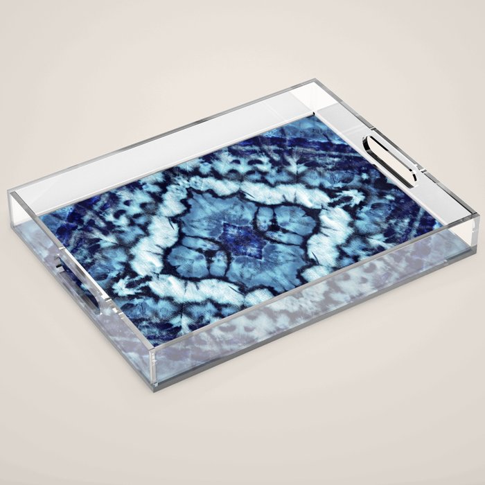 Tie Dye Linen Ikat Acrylic Tray Gallery Image 1